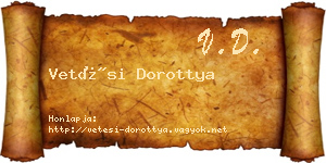 Vetési Dorottya névjegykártya